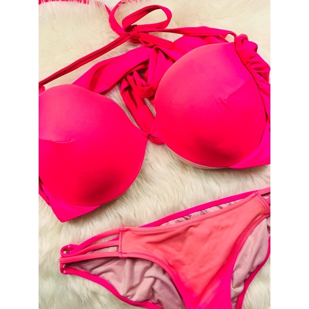 Victoria’s Secret Ombré Pink Push-up Bikini✨36DD